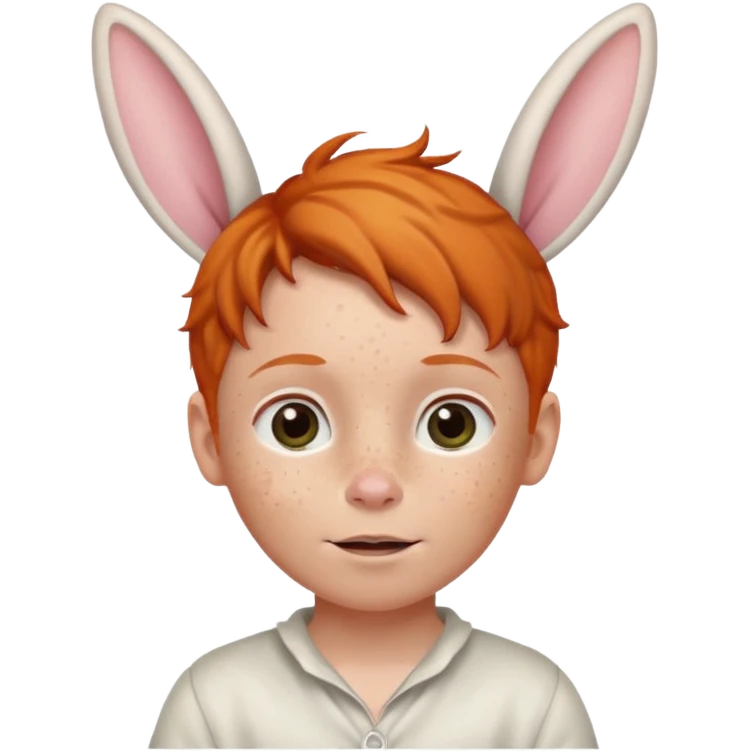 bunny ear wearing ginger kid emoji