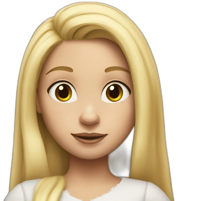 A girl with blonde hair and white skin with shrek ears emoji