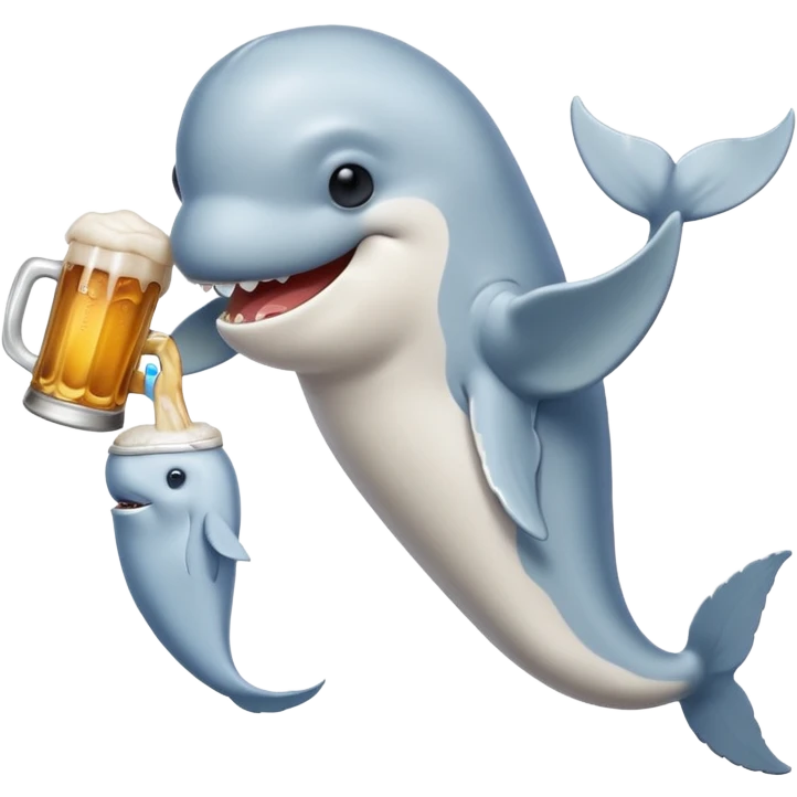 white whale with beer emoji