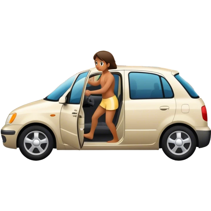 exiting car entering house emoji