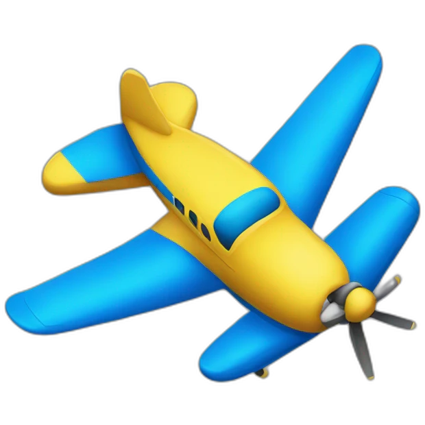 Yellow and blue plane emoji