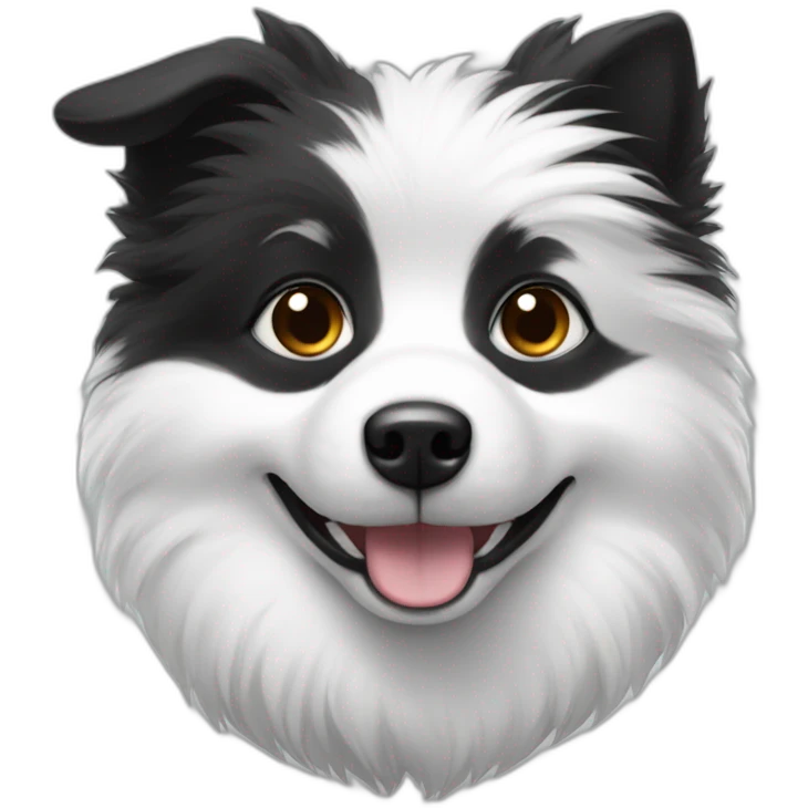Black Little White spitz head emoji