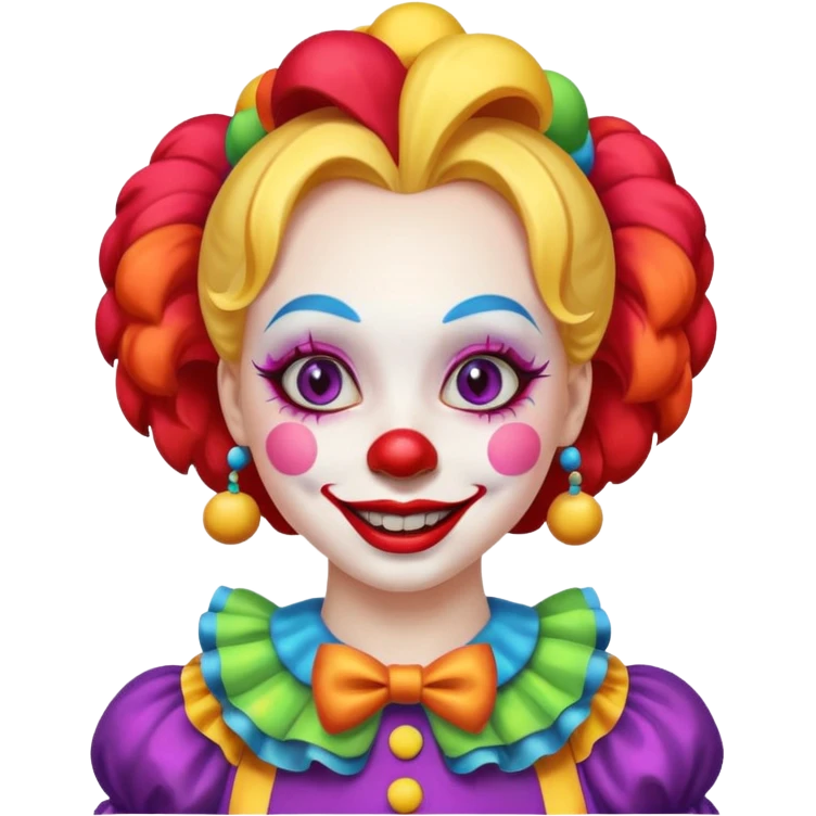 A undressed clown girl emoji