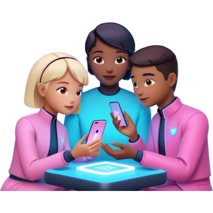 A hopeful 2026 future where humans and AI collaborate peacefully, soft neon lighting, cinematic, ultra-detailed, modern aesthetic emoji