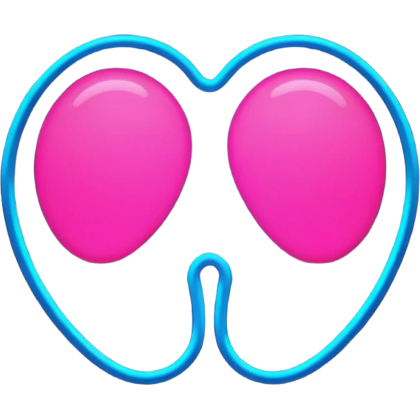 minimalist cartoon butt emoji, neon pink and blue glowing outline, smooth rounded shapes, cyberpunk aesthetic, high contrast, vector style, no background emoji