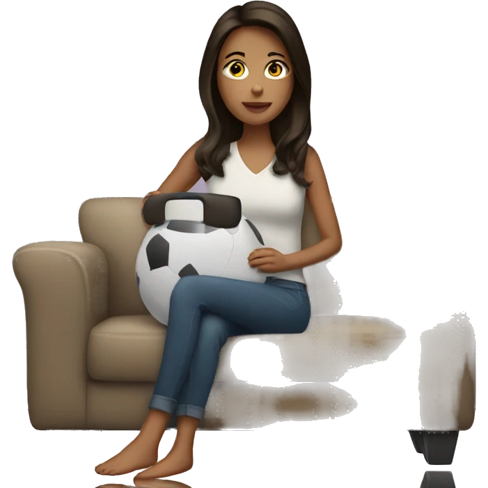 Brunette watching TV emoji