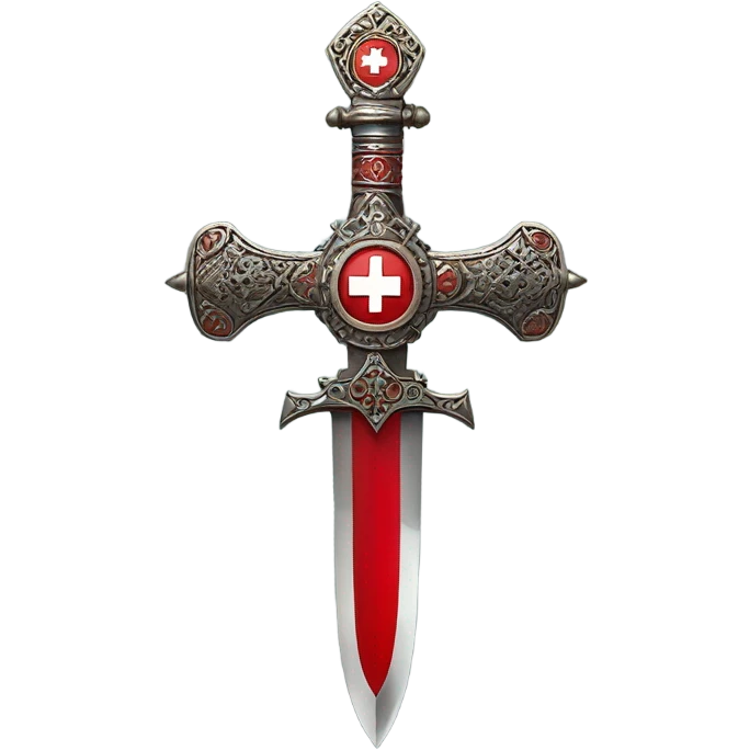 holy red cross dagger emoji