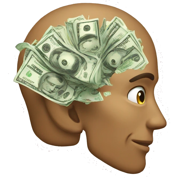 money in the brain smart man  emoji