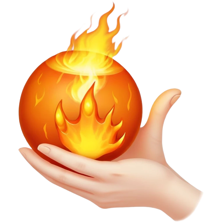  Witch hand with fireball emoji