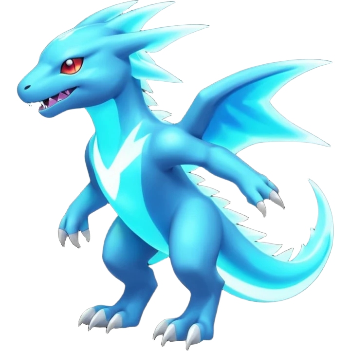 Neon Vibrant Pulsating Trail- Pokémon-Fakémon-Digimon-Creature, (full body) glowing Chromatic  emoji