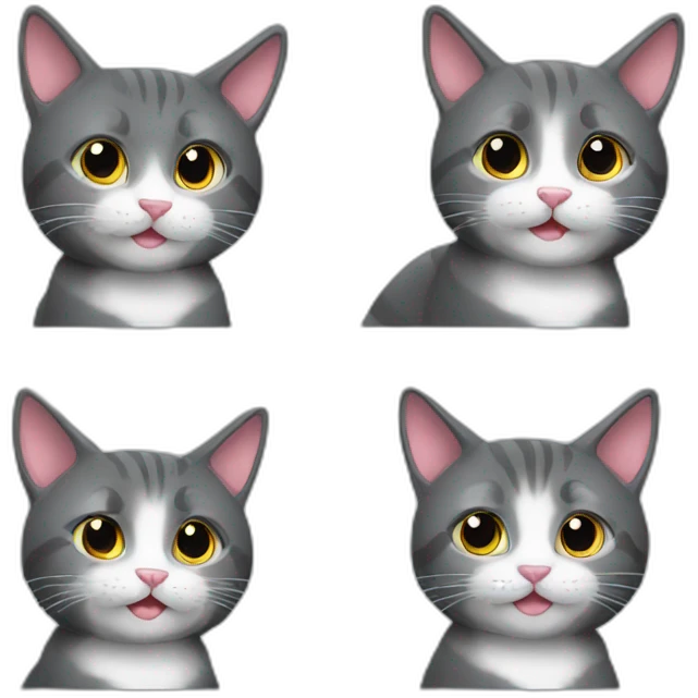 cat gris love emoji