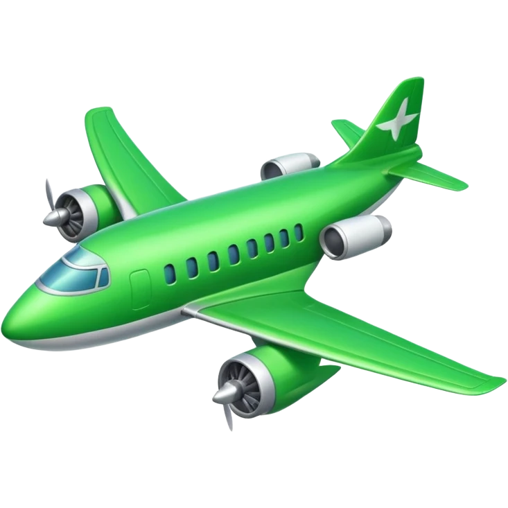 bright green airplane emoji