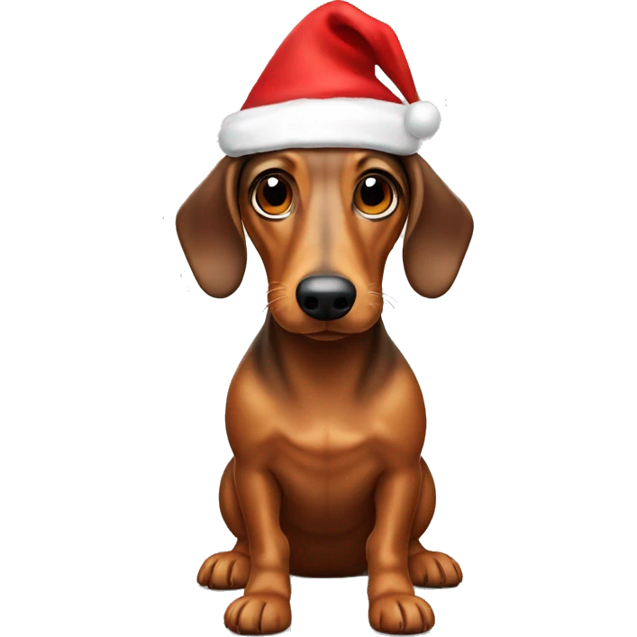 wiener dog with a santa hat emoji