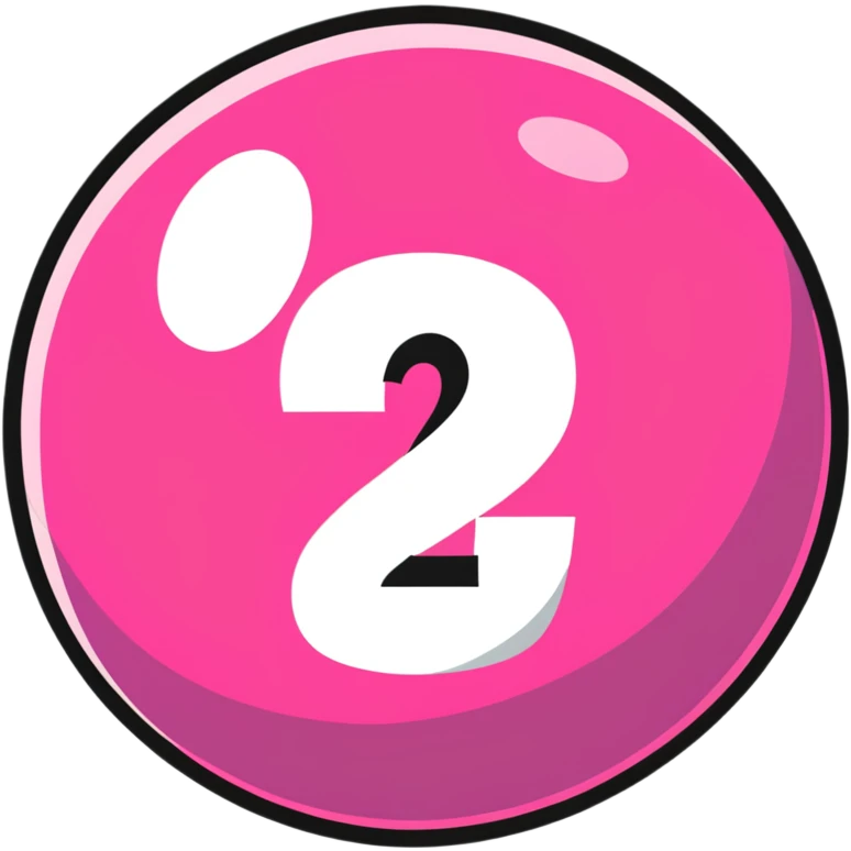 pink billiard ball with the number 23 inside a white circle emoji