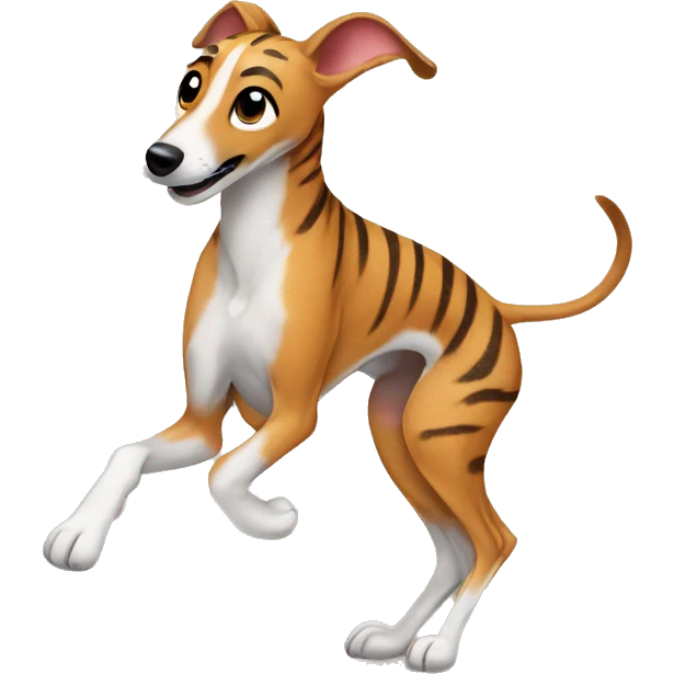 Fawn tiger greyhound dancing emoji