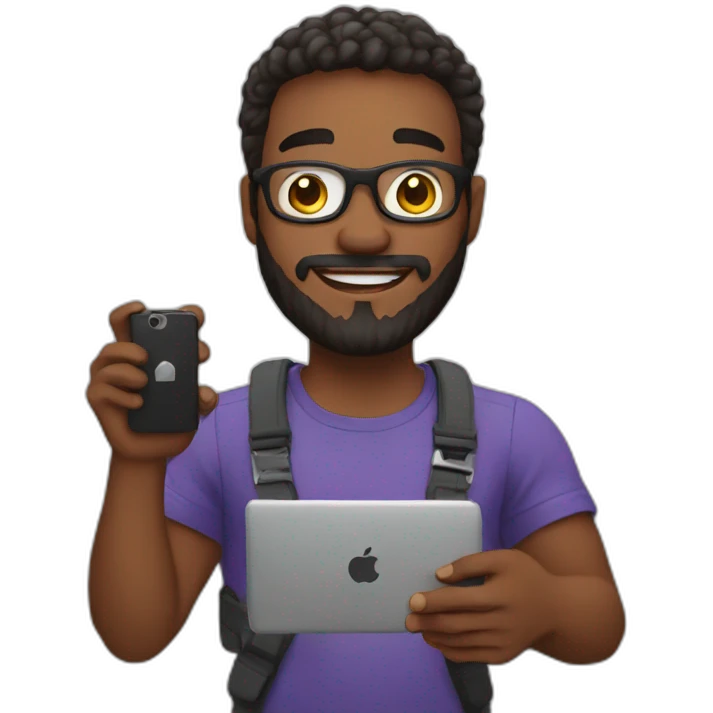 Content creator with a phone in his hands emoji