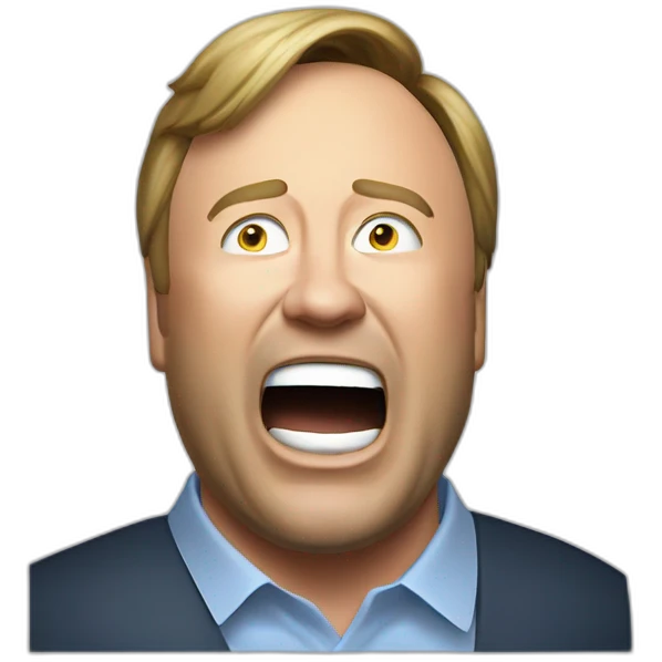 alex jones, infowars, yelling emoji