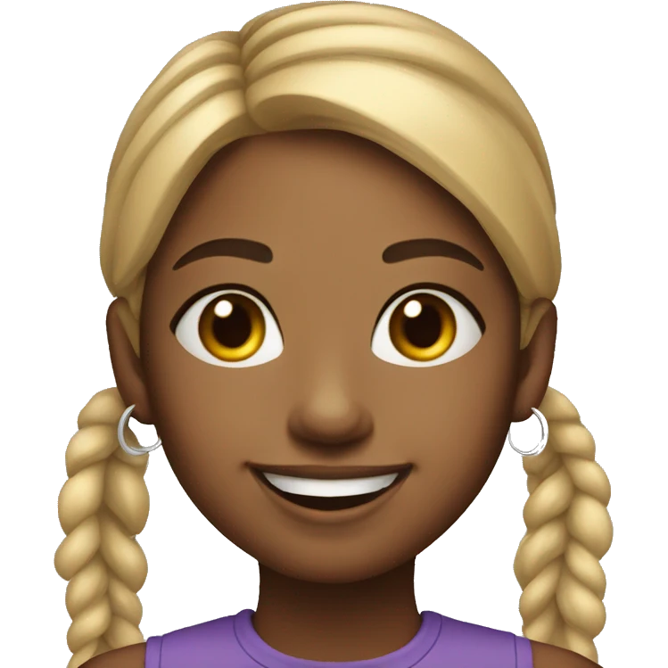 smiling girl with hoop earrings emoji