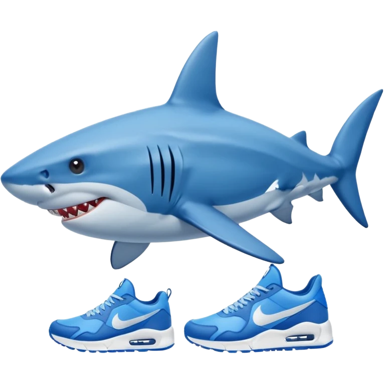 Tralalero Tralala, a shark with 4 legs and blue nike sneakers on each foot emoji