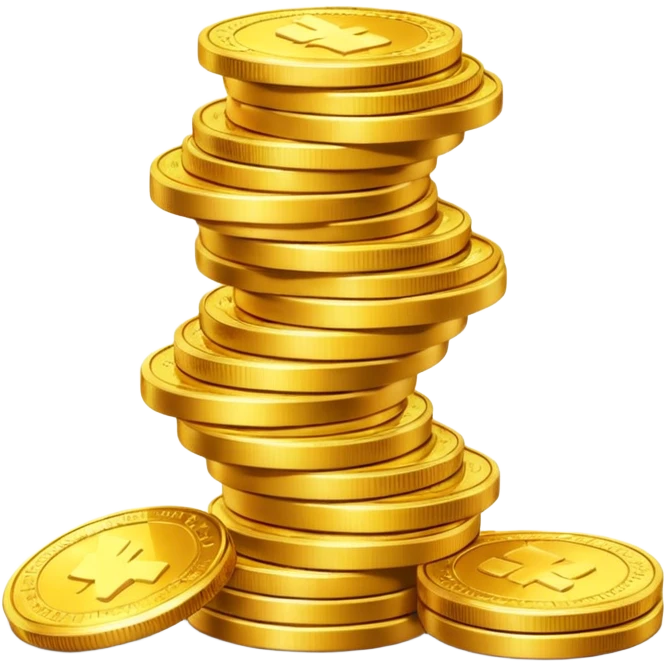 short stack of golden coins emoji