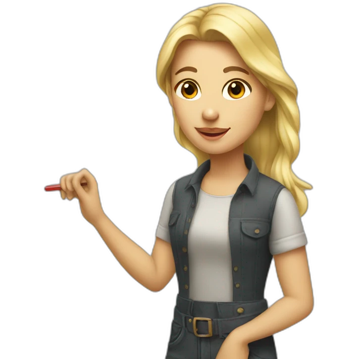 Blonde artist painter emoji