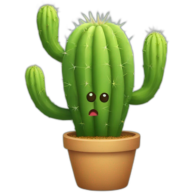 Crazy cactus with eyes emoji