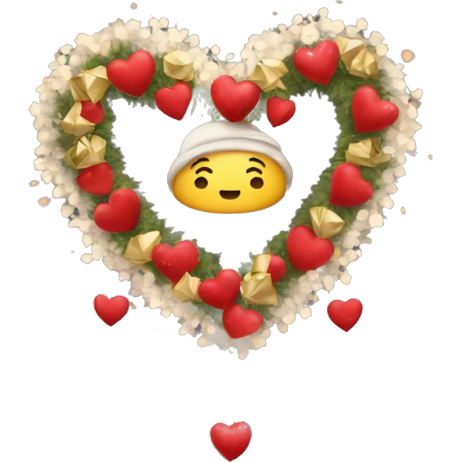 New Year's heart with garlands emoji