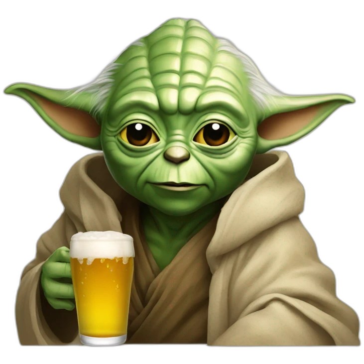 Yoda drink beer emoji