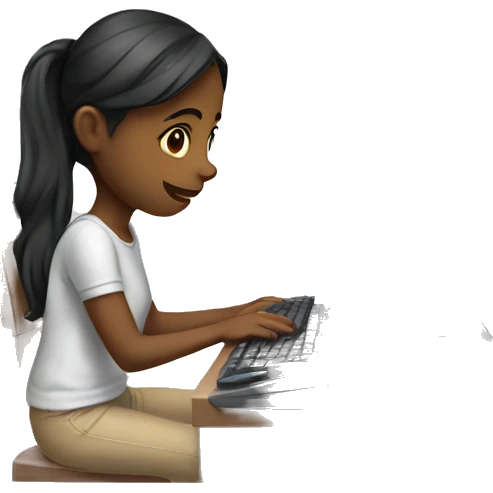 girl playing computer games emoji