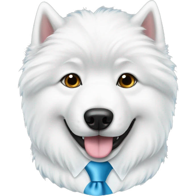 Samoyed with a light blue tie  emoji