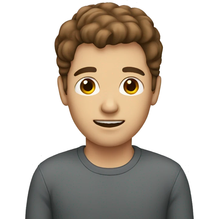 Creepy guy with short brown hair  emoji