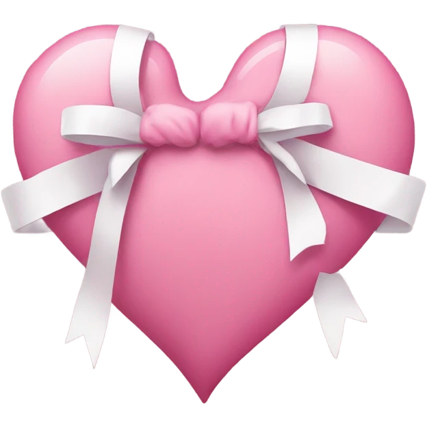 pink broken heart being tied together with a white bow  emoji