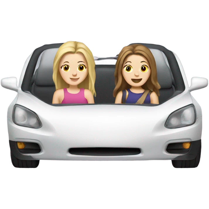 2 white girls in the car  emoji