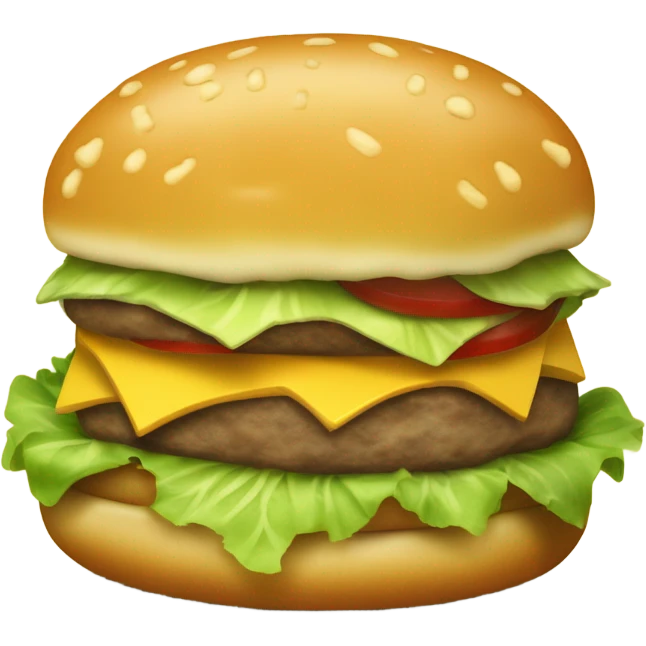 Generate a sleepy cheeseburger emoji with droopy eyes, a tiny yawn, and a slightly messy look. emoji
