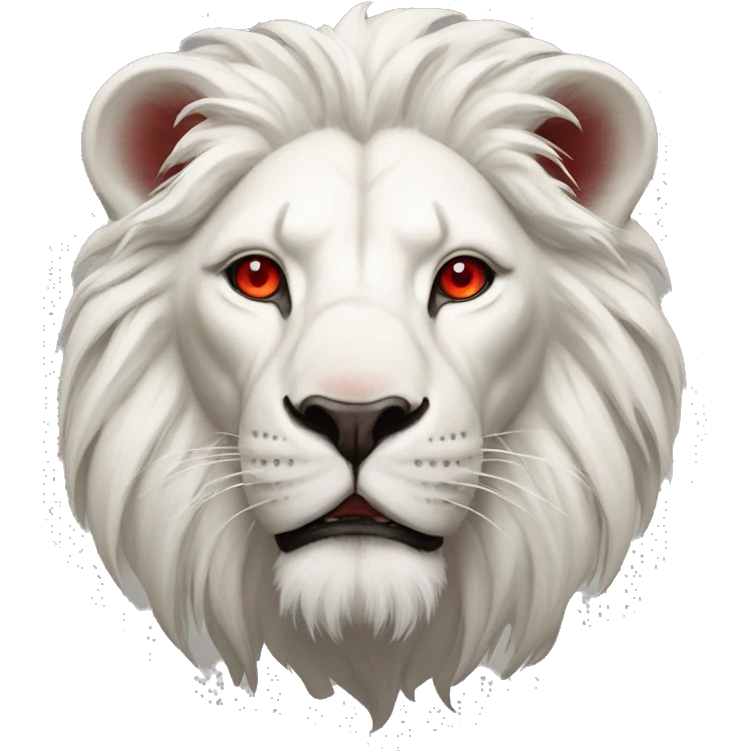 White lion with red eyes emoji