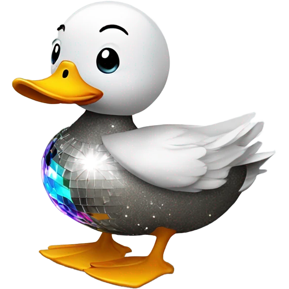 Duck with disco ball emoji