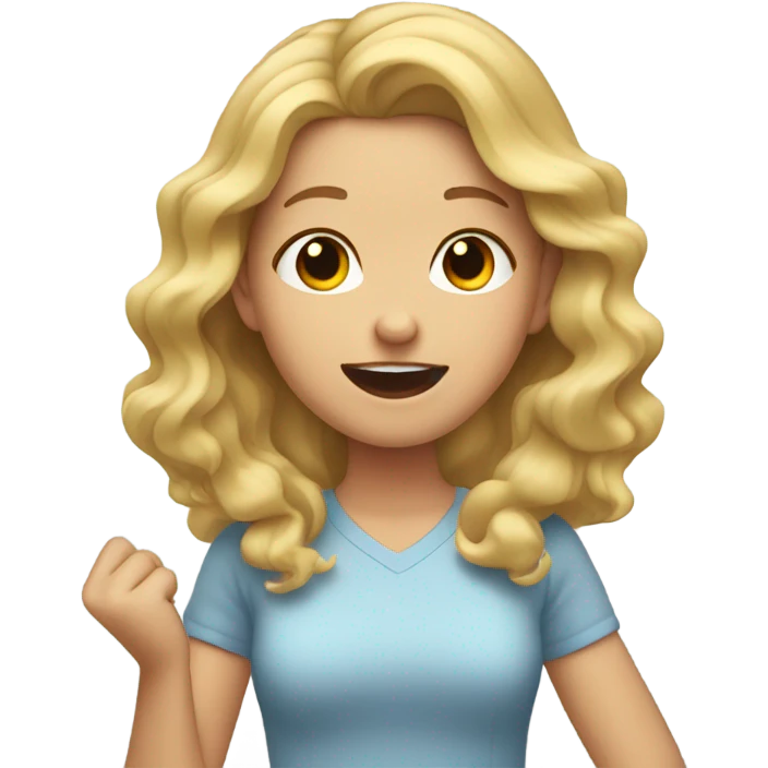 Girl with wavy blonde hair, slapping her face emoji