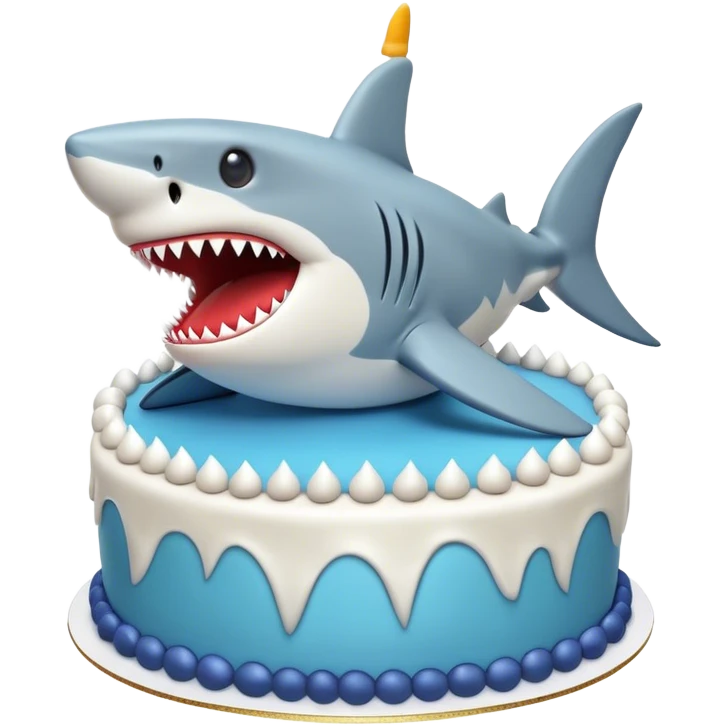 Shark birthday cake emoji