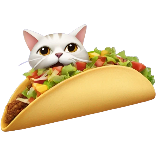 Cat eating a taco emoji