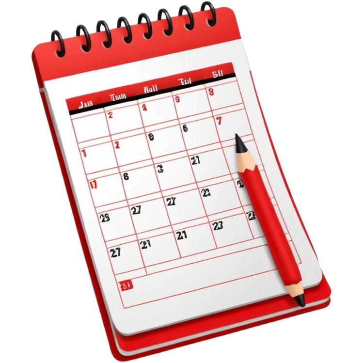 tear-off calendar red and black emoji