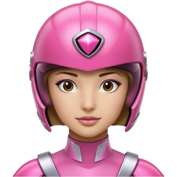 pink power ranger, woman emoji, only head, pink power ranger helmet on emoji