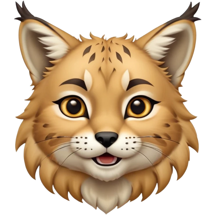 Cinematic-realistic cute-Lynx-Portrait-Emoji – Head tilted dramatically with an exaggeratedly amused expression, featuring a thick, tufted golden-brown coat with striking black ear tufts, wide, expressive amber eyes filled with playful disbelief. zoomed out to show shoulders emoji