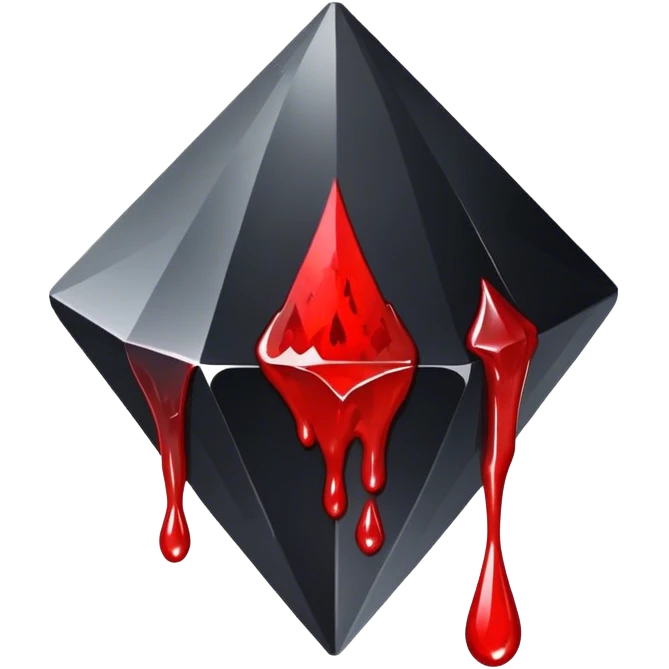Black diamond with blood drips emoji