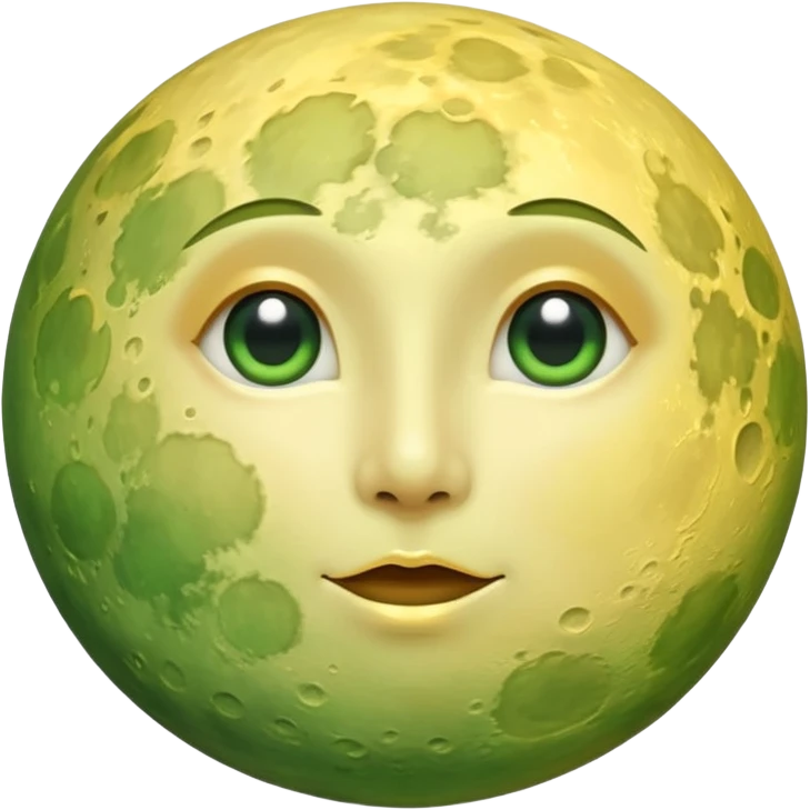 moon with golden and green shadows emoji