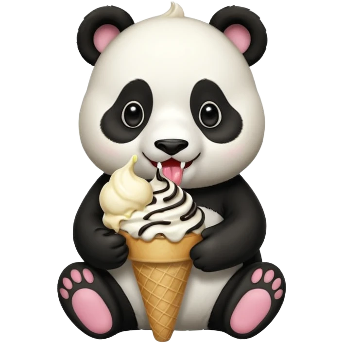 Panda eating ice cream emoji