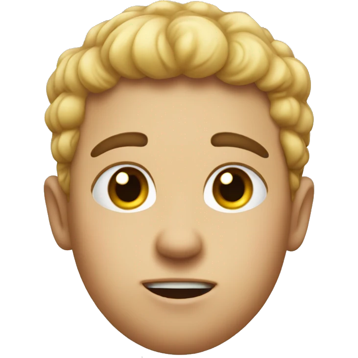 a boy with a blad spot in his head mad with big mad eyebrows  emoji