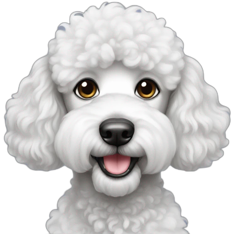 face of a black white poodle emoji