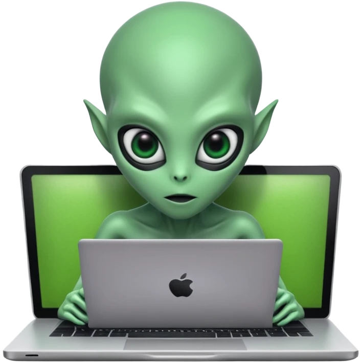 alien with laptop. emoji