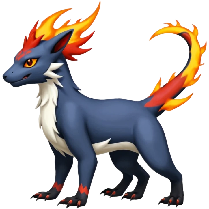 Absol-Typloshion-Salandit-Zangoose-Fusion (full body) emoji