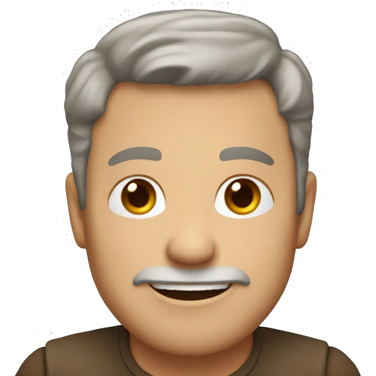 white male, brown hair, 60 years old, smiling emoji